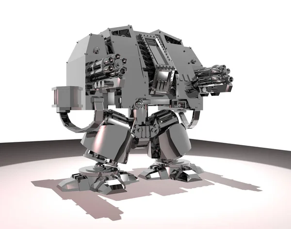 Savaş Robotu Fütürist Metalik Muhafız Robotu — Stok fotoğraf