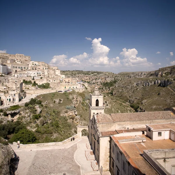 Cave Settlement European Capital Culture Matera Italy — стокове фото