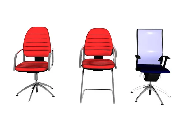 Офисное Кресло Черном Кожаном Стуле Изолированное Белом Векторная Иллюстрация — стоковое фото