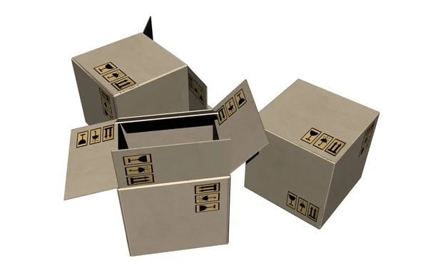 Kartony Wysyłkowe Pudełko — Zdjęcie stockowe