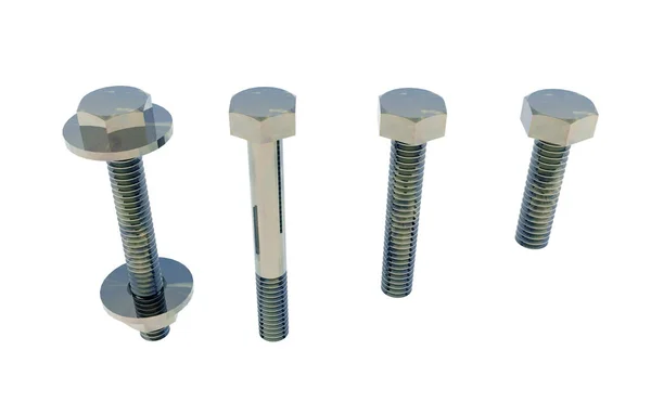 Set Screw Nuts White Background —  Fotos de Stock