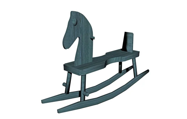 Cavallo Dondolo Legno Equitazione — Foto Stock