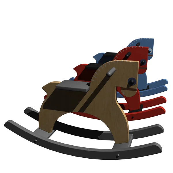 Wooden Rocking Horse Horseriding — Stock Photo, Image