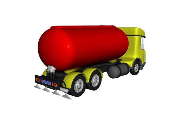 Darstellung Eines Lkw Mit Rotem Auto — Stockfoto