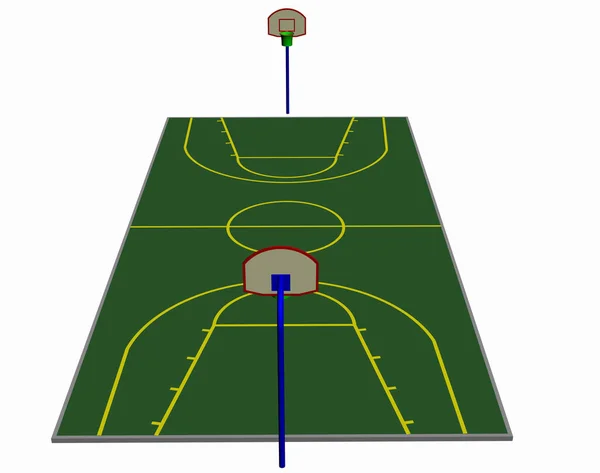 Campo Baloncesto Con Cestas Lanzamiento — Foto de Stock