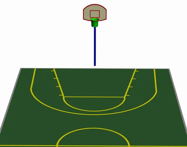 Kosárlabda Pálya Dobókosarakkal — Stock Fotó