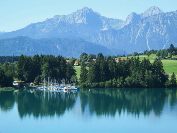 Forggensee Voor Ammergau Alpen — Stockfoto
