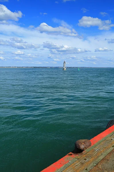 Maják Perdix Přístavu Vjezd Loctudy Finistere Brittany Francie — Stock fotografie