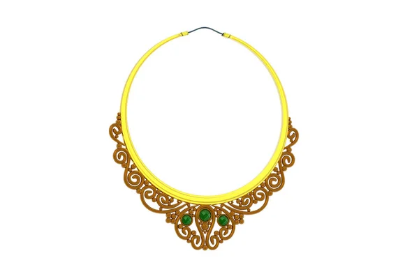 Golden Necklace Gemstones — Stock Photo, Image