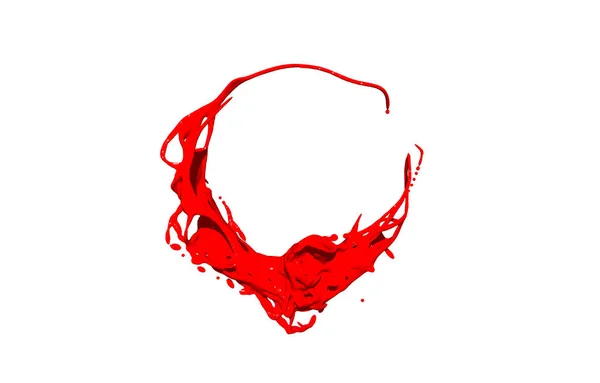 Röd Färg Stänk Isolerad Vit Bakgrund — Stockfoto