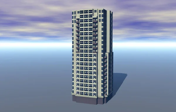 现代公寓楼的可视化 3D渲染 — 图库照片