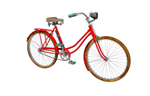 Bicicleta Mujer Roja —  Fotos de Stock