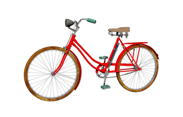 Bicicleta Mujer Roja — Foto de Stock