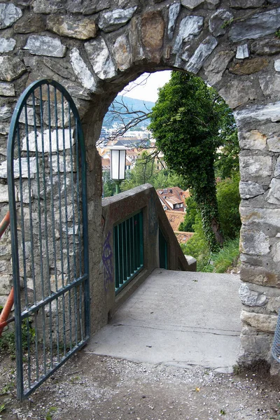 Abierto Schlossberg Graz Sin Personas Estiria Durante Día — Foto de Stock