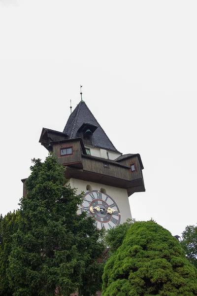 Torre Relógio Schlossberg Graz Estíria Dia — Fotografia de Stock