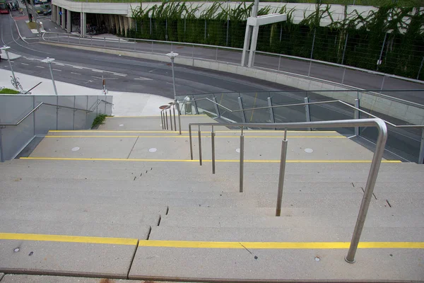 Schody Betonu Bez Lidí Městě Graz Štýrsku — Stock fotografie