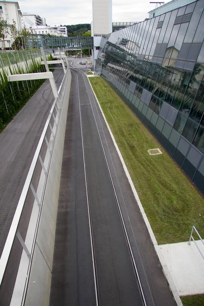 Tramvajové Stopy Městě Graz Štýrsku — Stock fotografie