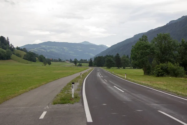 Strada Campagna Vuota Alta Stiria Durante Giorno — Foto Stock