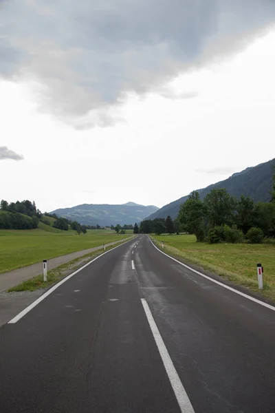 Strada Campagna Vuota Alta Stiria Durante Giorno — Foto Stock