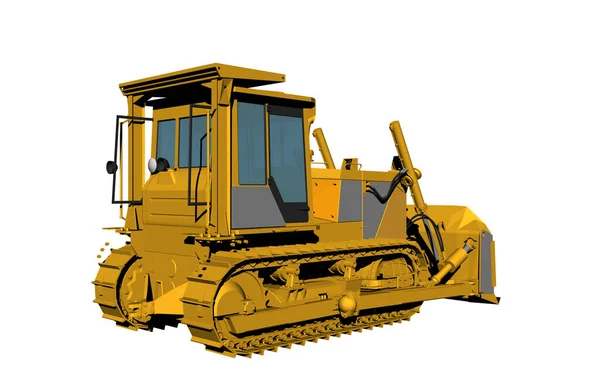 Yellow Excavator Isolated White Background — Stock Photo, Image