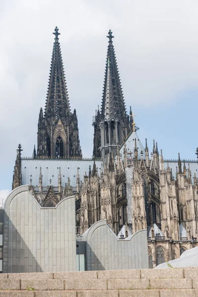 Cologne Cathedral Front Blue White Sky — Stock Photo, Image