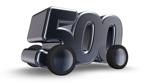 Number Five Hundred Wheels Illustration — Stock Photo, Image