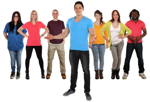 People Young Young People Welcome Young Freelancers Exempted White Background — Stock Photo, Image