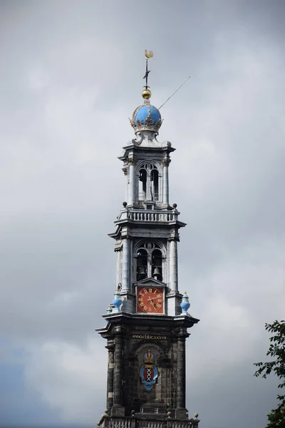 Amsterdam Holland Niederlande Westerkerk Kirche Kirchturm Turm Architektur Gebäude — Stockfoto