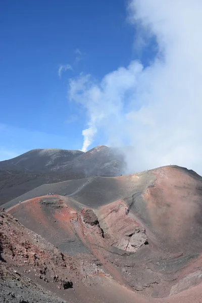 Vulkán Etna Felhőkben — Stock Fotó