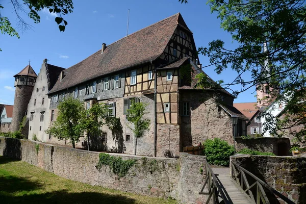 Burg Pince Városfal Épület Michelstadt Odenwald Hessen Németország Óváros Építészet — Stock Fotó