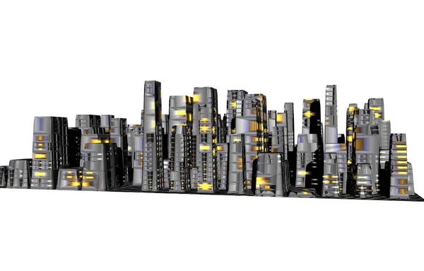 Skyline Uma Metrópole Financeira — Fotografia de Stock