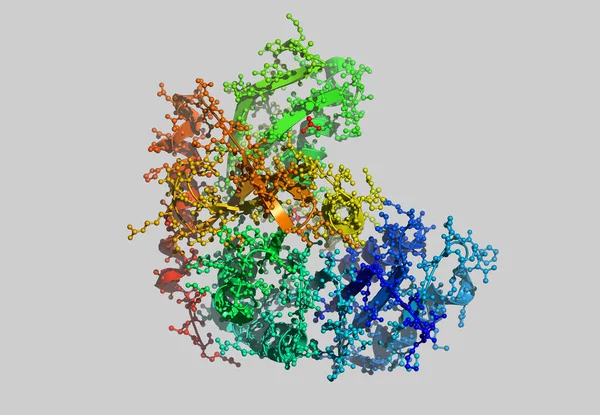 Lactic Acid Fermentation Molecular Model Isolated Grey — Stock Photo, Image