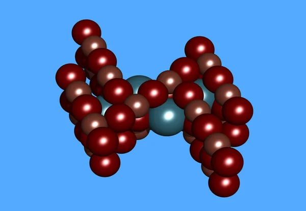 Supergeleider Moleculair Model Geïsoleerd Blauw — Stockfoto