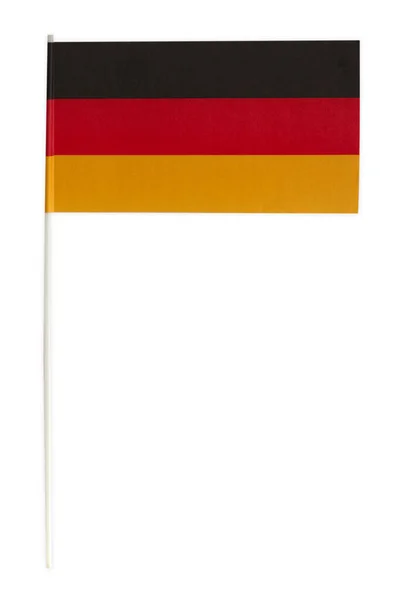 Papieren Vlag Van Duitsland Witte Achtergrond — Stockfoto