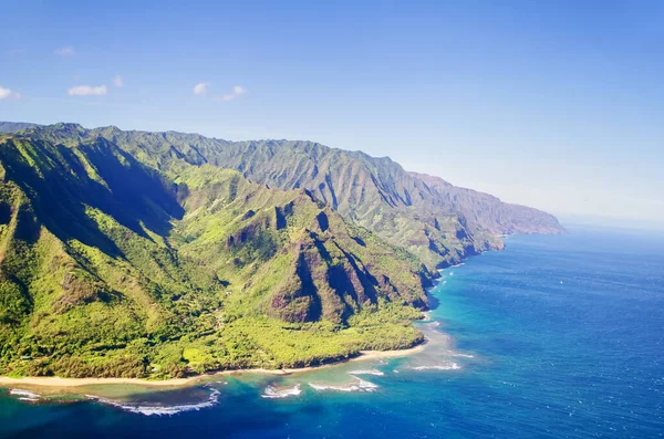 Hawaii Napali Coast State Wilderness Park Con Costa Isla Kauai —  Fotos de Stock