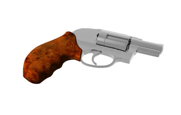 Revolver Con Manico Legno — Foto Stock