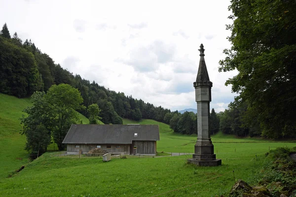 Bezeggsul Bezau Kolumn Minnesmärke Kolumn Andelsbuch Vorarlberg Bregenzerwald Clearing Minnessten — Stockfoto