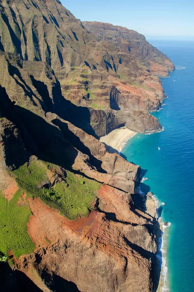 Кауаи Гавайи Вид Воздуха Заповедник Pali Coast State Wilderness Park — стоковое фото
