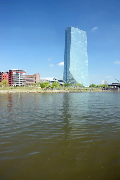 Fráncfort Principal Ezb Banco Central Europeo Skyline Ciudad Gran Ciudad — Foto de Stock
