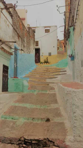 An alley in the old city of Medina of Ouezzane in Morocco