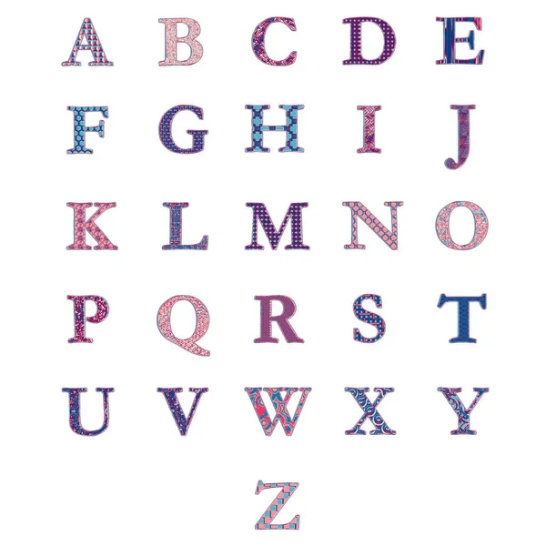 Ein Alphabet Mit Kunstvollen Buchstaben — Stockfoto