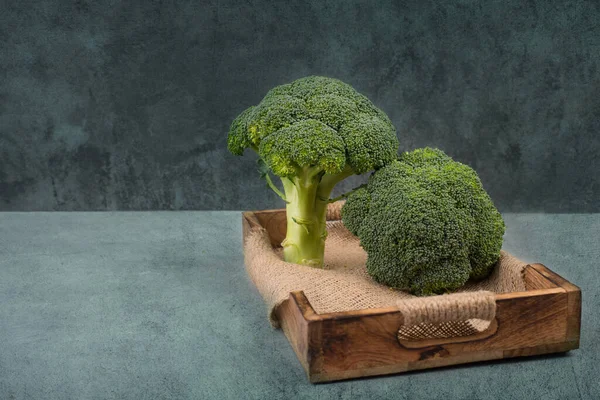 Broccoli Freschi Fondo Strutturato Spazio Vuoto Testo — Foto Stock