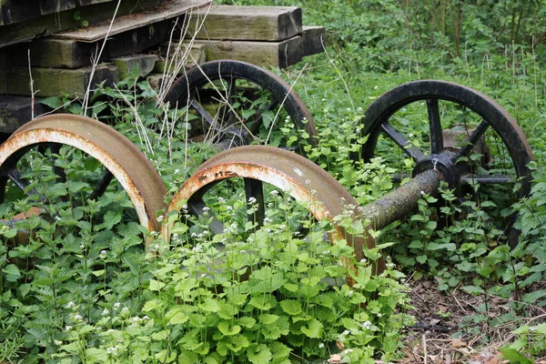 Magasin Extérieur Ligne Chemin Fer Heritage Avec Deux Ensembles Roues — Photo