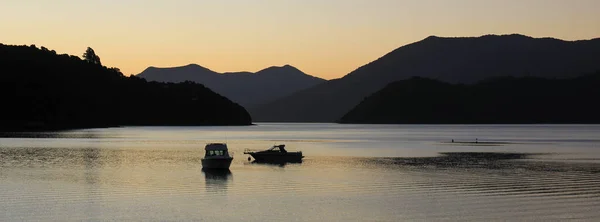 Marlborough Geceçöküşü Sesleri Yeni Zelanda — Stok fotoğraf