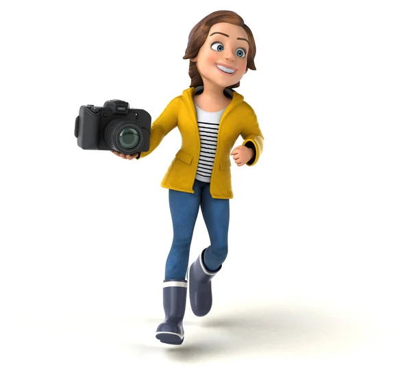 Fun Illustration Cartoon Teenage Girl — Stock Photo, Image