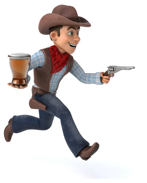 Divertido Personagem Desenho Animado Com Cerveja Ilustração — Fotografia de Stock