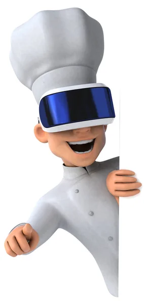 Ilustração Divertida Chef Com Capacete — Fotografia de Stock