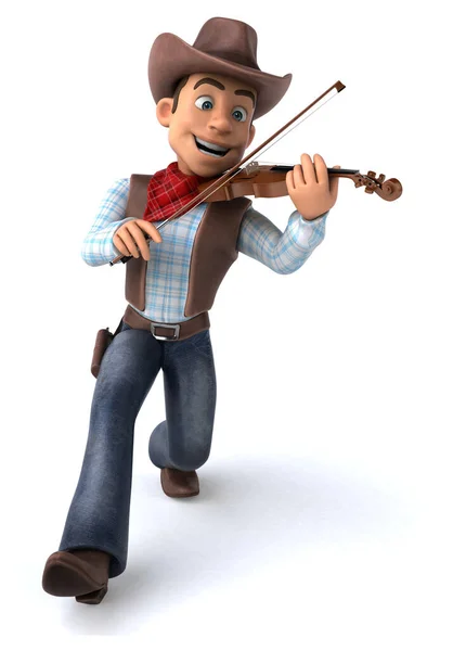 Spaß Cartoon Figur Mit Gitarre Illustration — Stockfoto