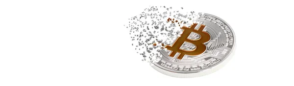 Bitcoin Moedas Fundo Branco — Fotografia de Stock