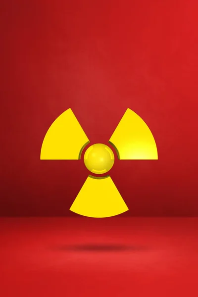 Radioactive Symbol Isolated Red Studio Background Illustration — Stock Photo, Image